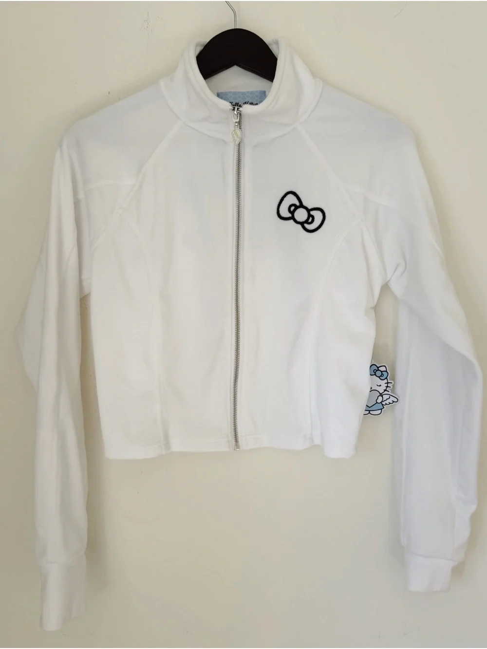 Hello Kitty x Forever 21 White Cropped Zip Front Jacket